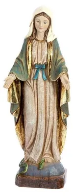 Maagdfigur in Holzoptik, 31 cm, mehrfarbig