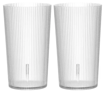Kunststoff-Trinkgläser, transparent, 2 Stück, 350 ml, stapelbar