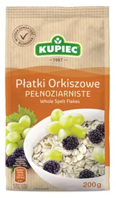 Zdjęcie produktu dla KUPIEC Płatki orkiszowe pełnoziarniste 200g