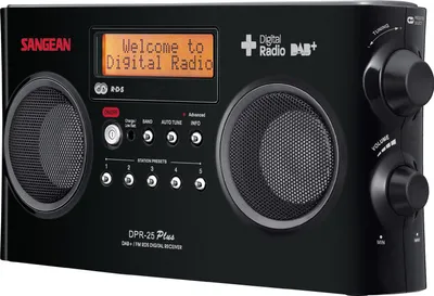 Produktbild von Sangean DPR-25+, Digital, DAB, DAB+, FM, 87,5 - 108 MHz, CT, PS, PTY, RT, 8 Ohm, 6,35 cm (2.5")