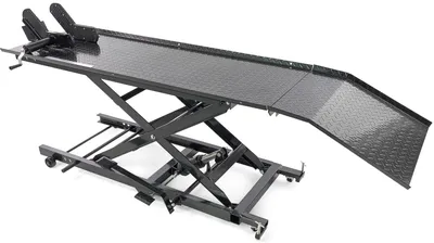 Produktbild von HBM 450 kg Motorrad-Hebetisch – hydraulisch, verstellbar, rutschfeste Plattform