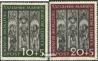 Produktbild von Briefmarken BRD (BR.Deutschland) 1951 Mi 139-140 (kompl.Ausg.) gestempelt 700 Jahre Marienkirche Lübeck