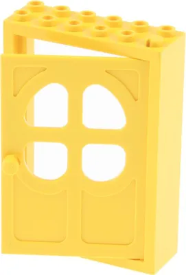 Produktbild von 1x Lego Tür Rahmen 2x6x7 gelb Türblatt gelb Haustür Fabuland Haus 4072 4071