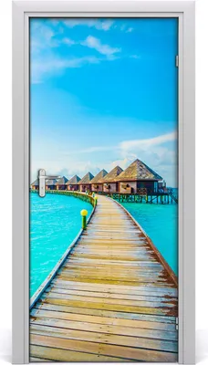 Produktbild von Tulup Türaufkleber 95x205 cm Dekorative Aufkleber Selbstklebend Wasserdichte Tapete Abnehmbar Schlafzimmer Wohnzimmer Wohnkultur - Klebstoff tropisches Meer