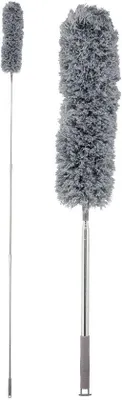 Produktbild von Famanu Staubwedel mit Teleskopstiel, ausziehbar bis 2,5 m, biegsam für die Reinigung von Staub und Spinnweben