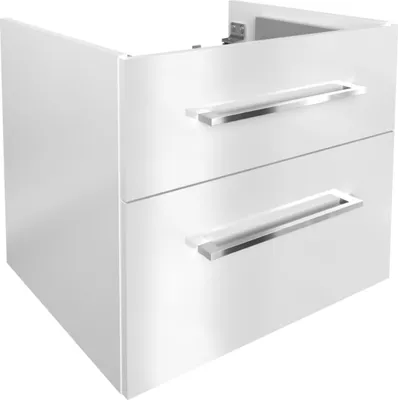 Produktbild von FACKELMANN Waschtischunterschrank Oxford / Badschrank mit Soft-Close-System / Maße (B x H x T): ca. 60 x 50,9 x 48,8 cm / hochwertiger Schrank fürs Bad mit 2 Schubladen / Korpus: Weiß / Front: Weiß