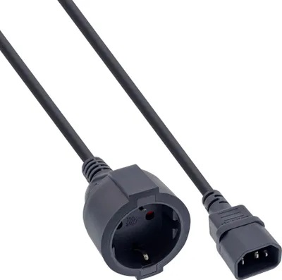 Produktbild von InLine 40er Bulk-Pack Netz Adapter Kabel Kaltgeräte C14 auf Schutzkontakt Buchse
