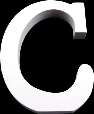 Produktbild von 3D Holzbuchstabe 8 cm, weiß, Buchstaben & Zeichen:C