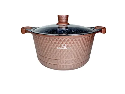 Produktbild von 6-teiliges rotes Topfset, mit Deckel, Induktion, für alle Herdarten, Induktions-Topfset Kochgeschirr Set, Topfset induktionsgeeignet  Rosegold