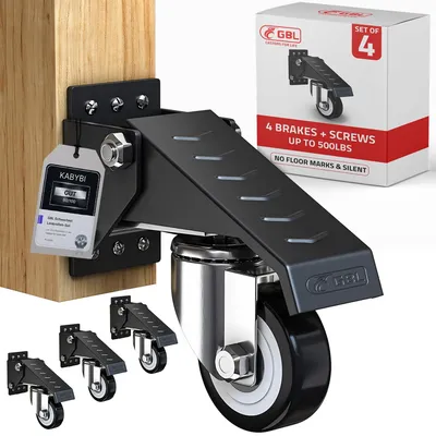 Produktbild von Schwenkräder Heavy Duty - Set von 4 - Möbelrollen mit Gewinde - Mit Bremse - Bis 225 kg
