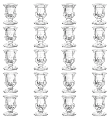 Glaskerzenhalter, transparent, 20 Stück, für Tischdekoration