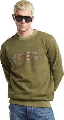 Produktbild von G-star Destroyed G Logo Washed Sweatshirt Grün L Herren Grün L