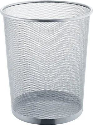 Productafbeelding van Ibenzoa® Metalen prullenbak, zilver – 15 liter, modern en tijdloos design, stabiele metalen constructie, 26,5 x 28 cm, ideaal voor op kantoor