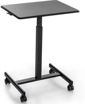 Produktbild von COSTWAY Stolik pod laptopa z regulacją wysokości, mobilne biurko, małe przenośne biurko komputerowe na kółkach, czarny