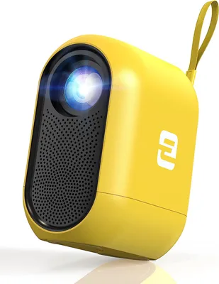 Imagen del producto de Proyector mini ETOE: la experiencia definitiva de cine en casa. Comparte momentos inolvidables. Proyector UHD con Android 9.0, color amarillo