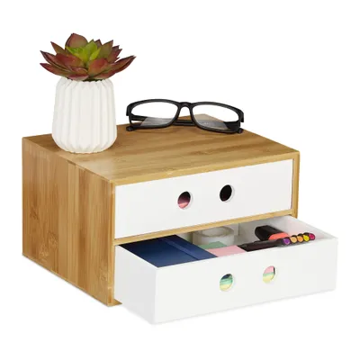 Produktbild von relaxdays Schreibtisch Organizer 2 Schubladen