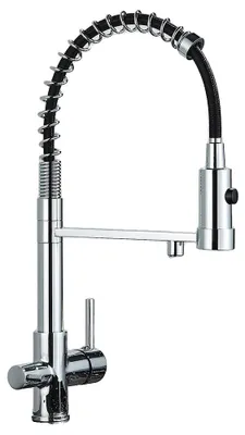 Obrázok produktu pre Kúpeľňová batéria, výsuvná sprchová hubica, dvojpáčkový dizajn, chrómová