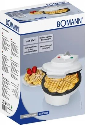 Zdjęcie produktu dla Bomann WA 5018 CB, 1 gof., Figura, Serce (kształt), Biały, 18 cm, 1200 W, 1200 W