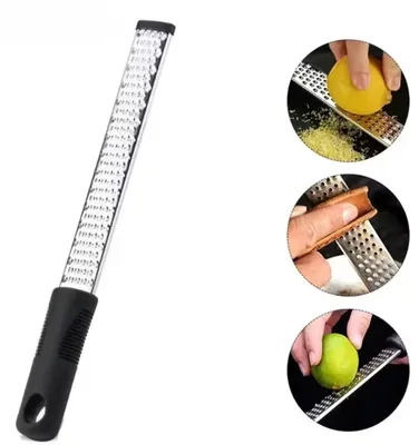 Produktbild von Handreibe – Citroenrap – Zester – Kompaktreibe – Zesteur – Reibe – Käsereibe – Zitronenreibe – Schwarz – 30 cm – CHPN
