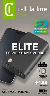 Produktbild von Cellularline Power Bank Elite 20000 PD Black