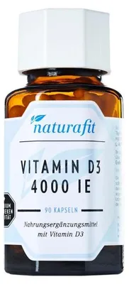 Zdjęcie produktu dla naturafit Witamina D3 4000 IU w kapsułkach, 90 kapsułek