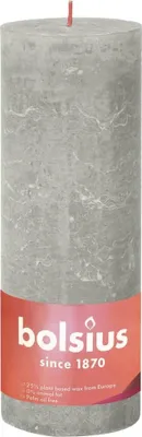 Immagine prodotto di Candele a colonna rustiche Bolsius Shine 4 pz. 190x68 mm grigio sabbia