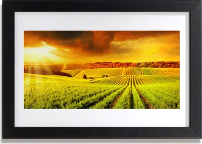 Produktbild von Bild 30x20 MDF-Rahmen Wandkunst Feld-Sonnenuntergang-Landschaft