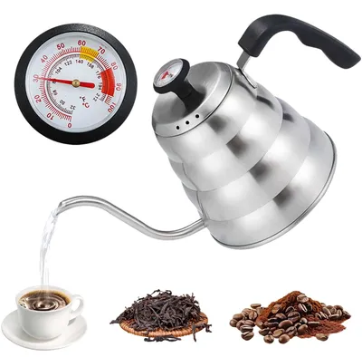 Obrázek produktu pro Gooseneck konvička na kávu 1000ml s teploměrem z nerezové oceli