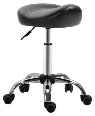 Productafbeelding van Salonstoel met zadelzitting, in hoogte verstelbaar, kunstleer, 48x48x54-69 cm, zwart