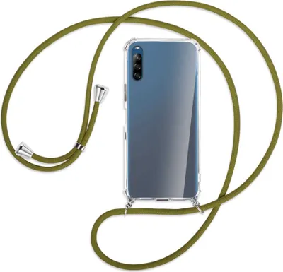 Produktbild von Handykette Backcover-Schutzhülle mit Band (Metall silberfarben) für Sony Xperia L4 - khaki