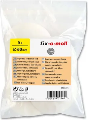 Produktbild von Türpuffer rund 60mm weiß Sparpack fix-o-moll