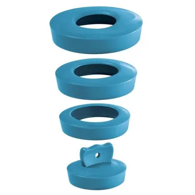 Produktbild von Abflussstopfen blau, universell anpassbar mit 3 flexiblen Dichtungsringen