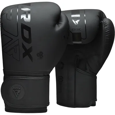 Zdjęcie produktu dla Rękawice bokserskie RDX F6 Kara do treningu, czarne, 6 uncji