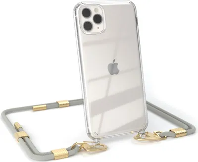 Produktbild von EAZY CASE Handykette für Apple iPhone 11 Pro Max, Transparente Silikonhülle mit Band, Clear Case, abnehmbar in  Beige