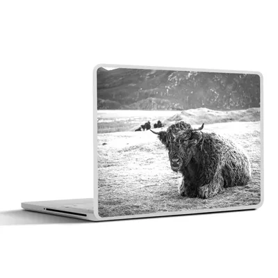 Produktbild von MuchoWow® Laptop Aufkleber Sticker Cover Schottischer Highlander - Berg - Tiere 30x22 cm - Laptop-Sticker