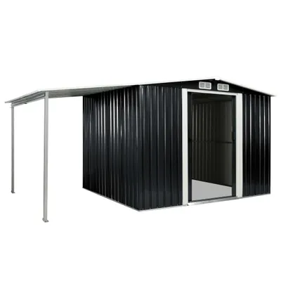 Produktbild von vidaXL Szopa ogrodowa z przesuwanymi drzwiami antracyt 386×205×178 cm stal