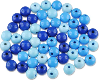 Produktbild von 85 Holzperlen  8mm   Mix schweißfest speichelfest Holz Perlen blau