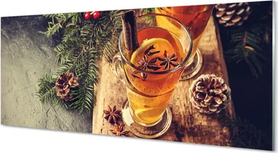 Produktbild von Glasbilder 125x50 Wandkunst Winter Tea Nelken