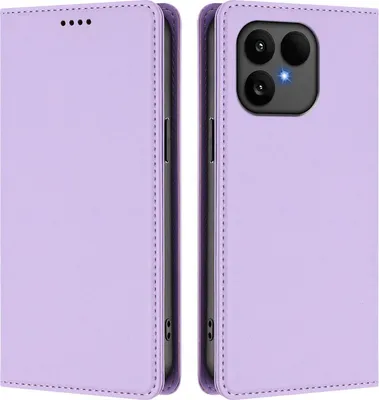 Image de Etui en cuir pour Fairphone 6, étui magnétique en cuirPolyuréthaneavec support Violet clair