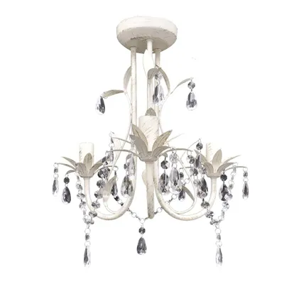 Produktbild von vidaXL Kristall-Deckenleuchte Kronleuchter 2 Stk. Elegantes Weiß