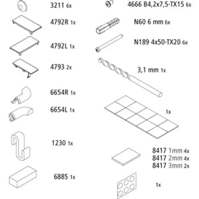 Produktbild von Kermi 2539371 EBLI043 Set Montagekleinteile