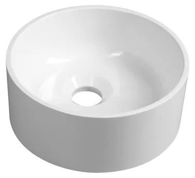 Produktbild von SANNA Gussmarmor-Waschtisch zum Aufsetzen, rund 25cm, weiß