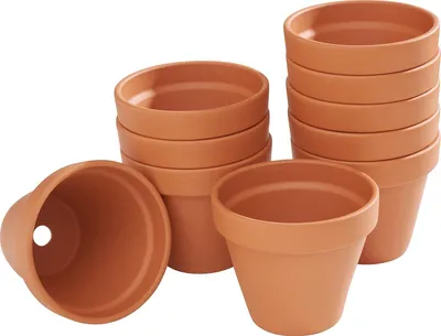 Produktbild von VBS Terrakotta Töpfe Tontopf Set Terracotta Blumenkübel Innen-Ø 9 cm, 10 Stück