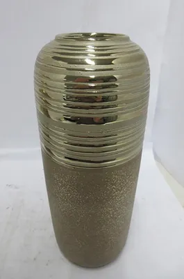 Produktbild von Gilde Vase, Milo, Keramik, goldfarben, VE 2, D. 11.5 cm Höhe: 30.00 cm Durchmesser: 11.50 cm 34703