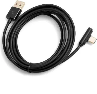 Produktbild von System-S USB 3.1 Typ C gewinkelt zu USB A 2.0 Kabel 200 cm