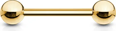 Produktbild von viva-adorno 1,6x12x5mm Universal Barbell Piercing Stab Zungenpiercing Brustpiercing Intimpiercing Stecker Hantel Edelstahl beschichtet Z310, gold