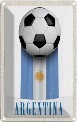 Produktbild von vianmo Blechschild 18x12 cm Argentinien Flagge Fußball Bildmotiv Reisemotiv Abenteuer Reisen