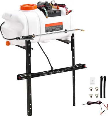 Immagine prodotto di SucceBuy Irroratore ATV, 60 L/15,9 Gal, pompa 12 V, braccio regolabile, portata 1,9 GPM, 0 - 72 PSI regolabile, tubo da 6,1 m, bianco