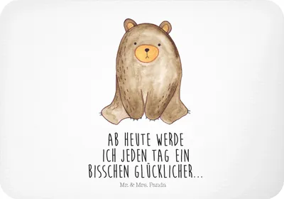 Produktbild von Mr. & Mrs. Panda magnet Bär sitzend - Weiß - Geschenk, haftmagnet, zettelhalter, Notizhalter, Kühlschrankmagnet, whiteboardmagnet, Teddy