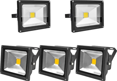 Produktbild von Greenmigo 5pcs 20W LED Strahler Außen 3000K Warmweiß Flutlicht Fluter IP65 Wasserdicht Flutlicht Außenstrahler für Garten Garage Sportplatz